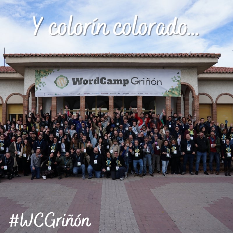 Foto de todo los asistentes de WordCamp Griñón 2022