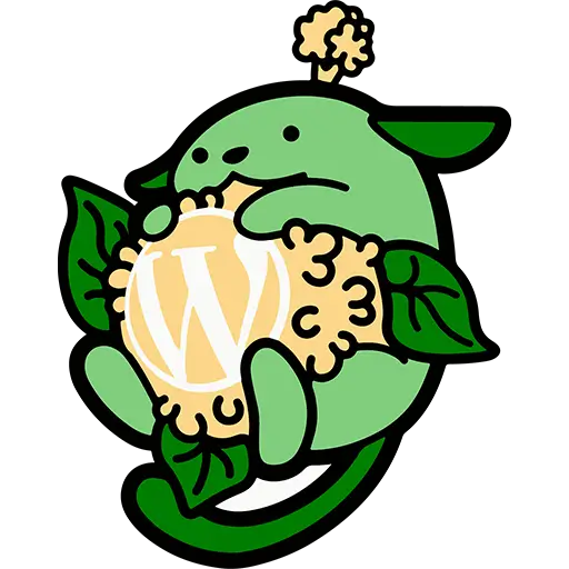 Wapu de WordCamp Griñón, con su coliflor
